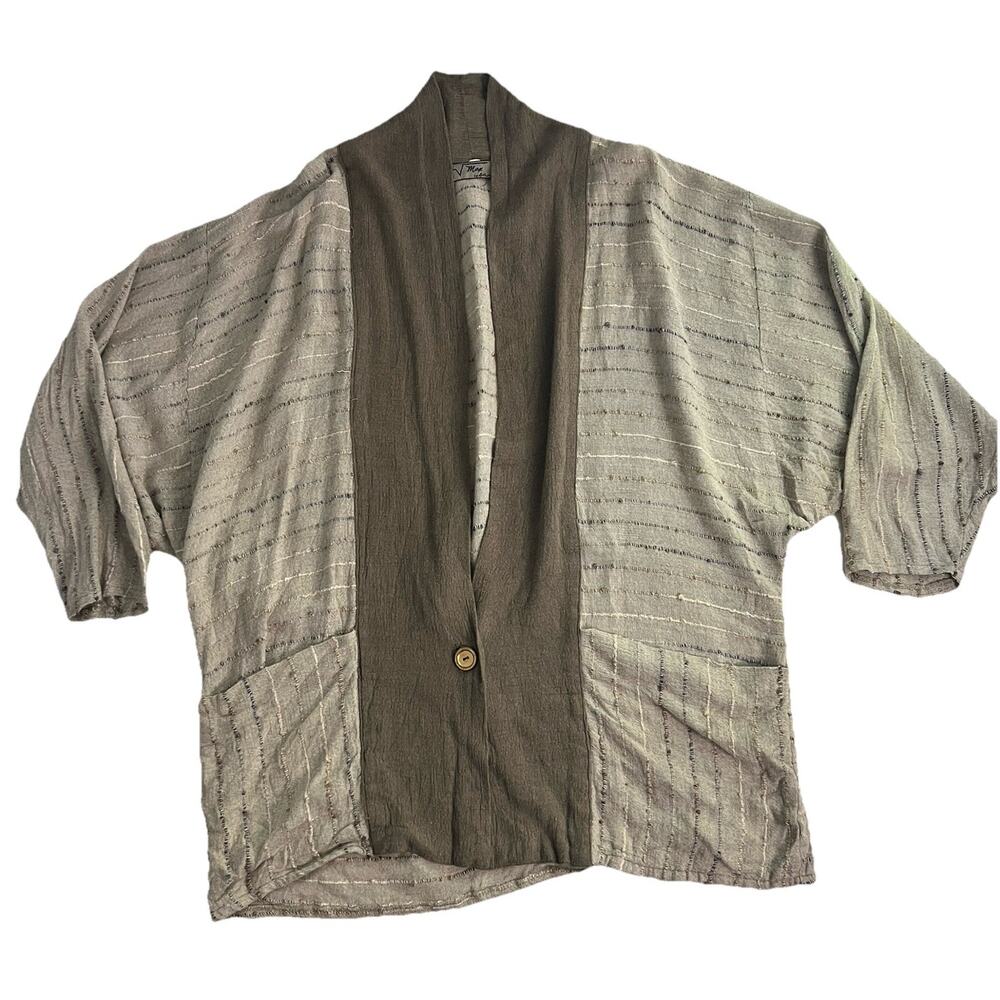 Vintage Arthur Max Cardigan Boho Textured Cardigan One Button Women’s Size L USA